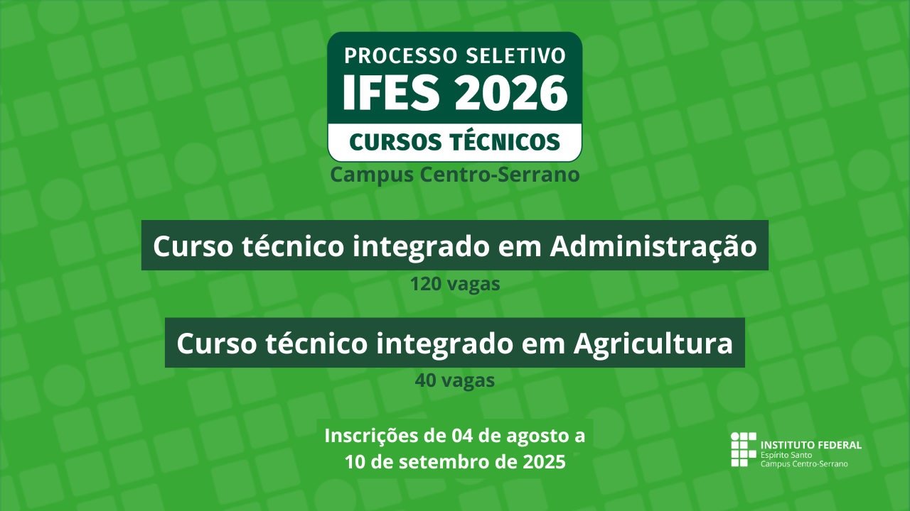 Inscrições abertas - Cursos Técnicos 2026
